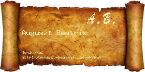 Auguszt Beatrix névjegykártya
