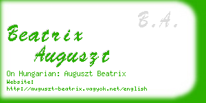 beatrix auguszt business card